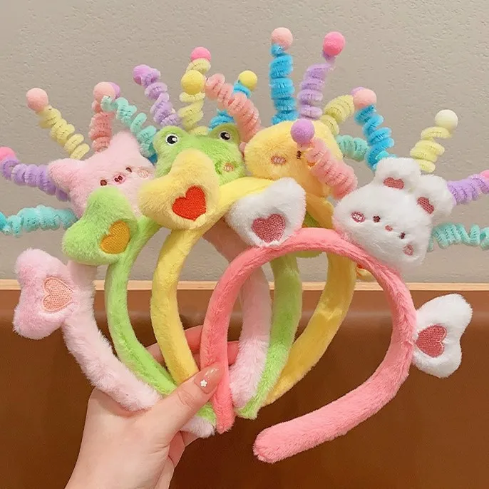 Creative Pipe Cleaner Plush Headband for Women – Funny Cartoon Fuzzy Hair Hoop, High Crown Volume-Boosting Headwear, Kawaii Cute Hair Accessory